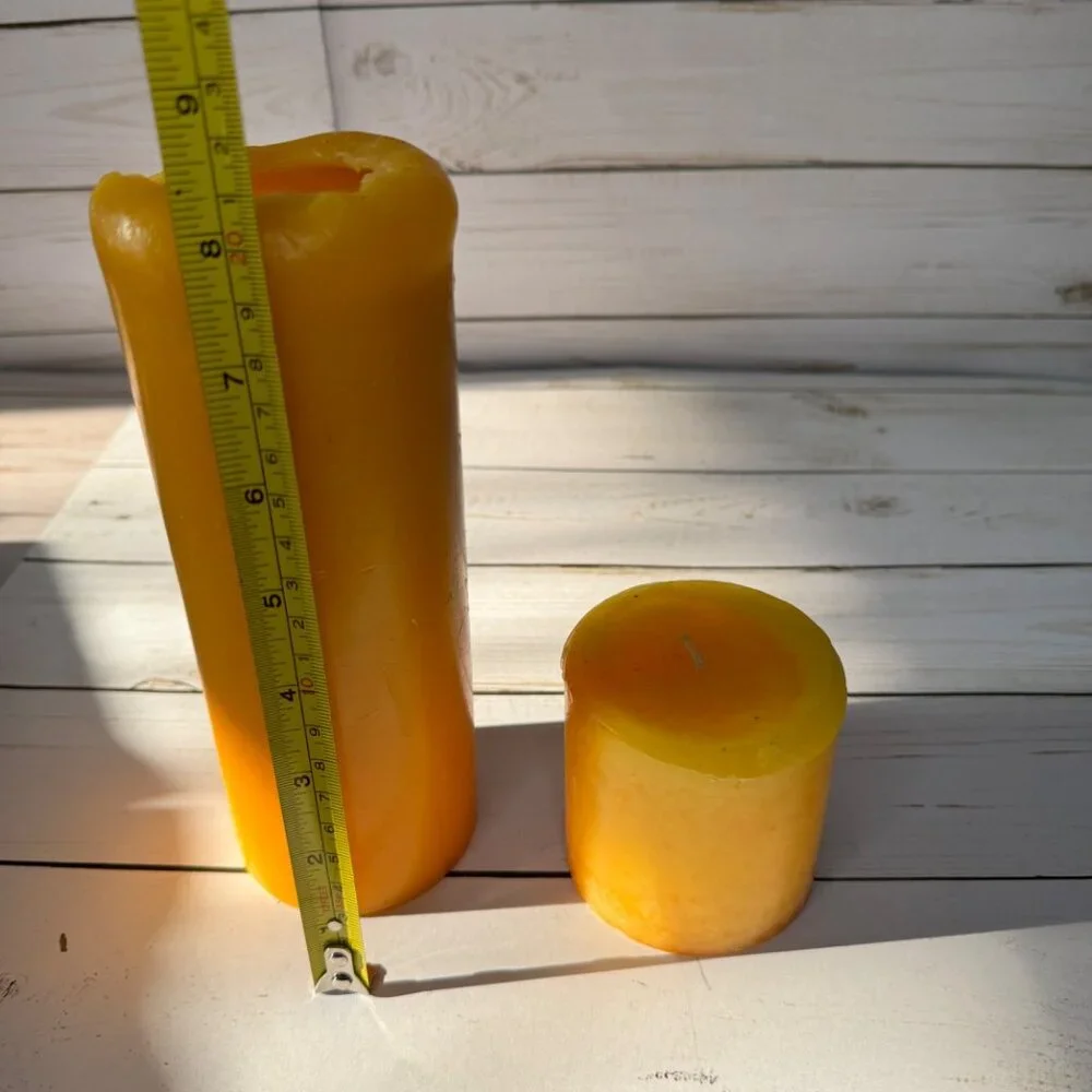 Set‎ Of 2 Yellow Pillar Candles 8